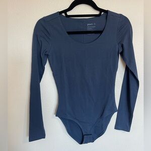 Pact Women's Long Sleeve Scoop Neck Bodysuit - Slate Blue